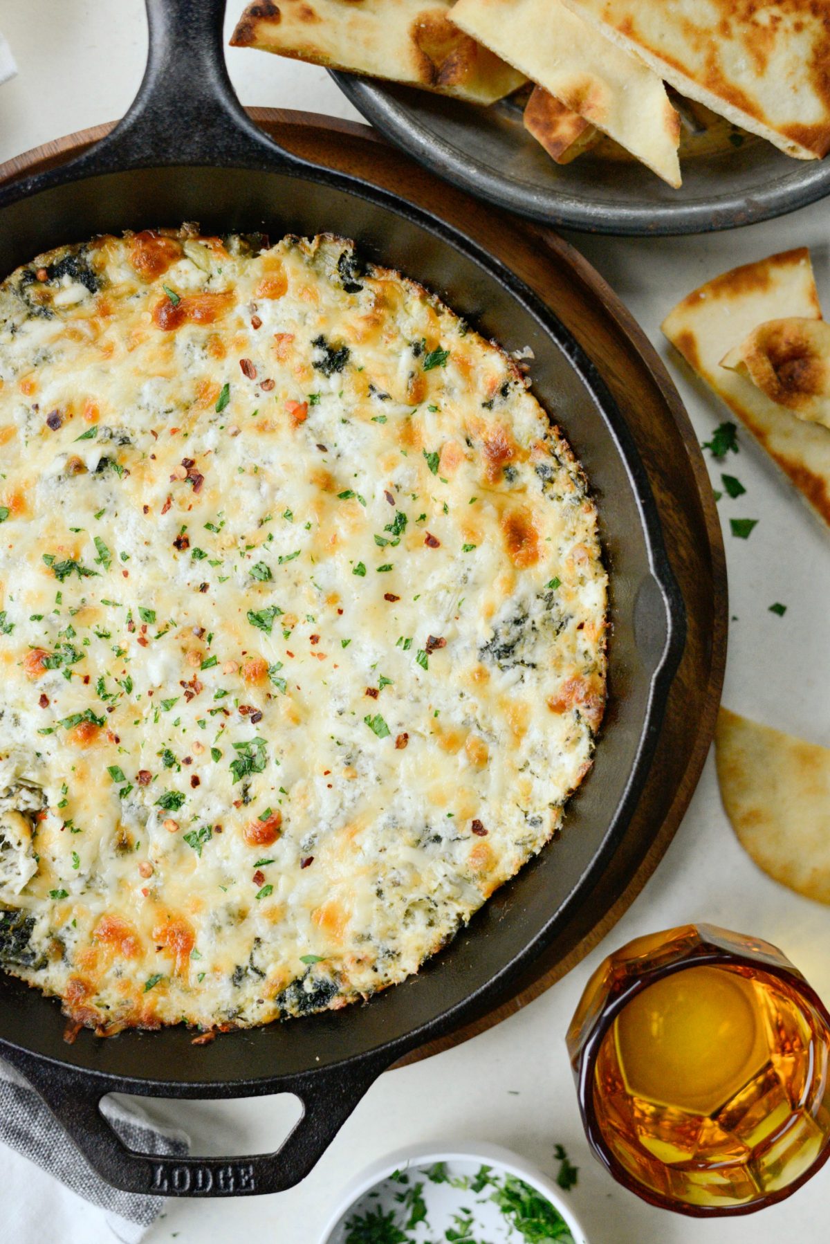 Hot Four Cheese Spinach Artichoke Dip