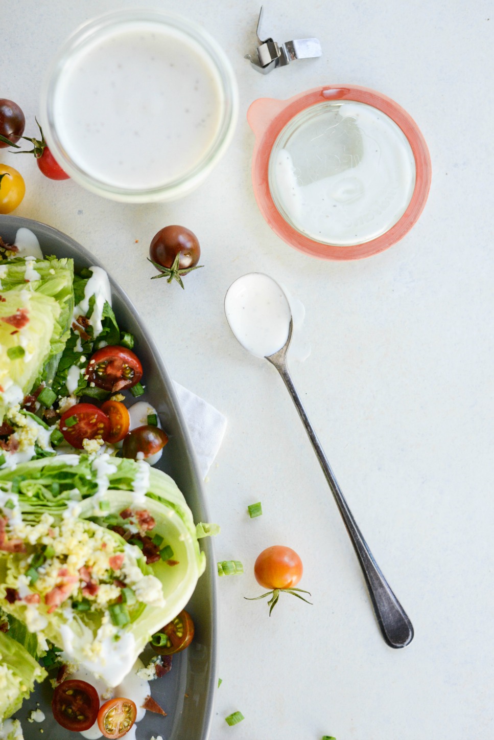 Loaded Wedge Salad with Black Pepper Buttermilk Dressing
