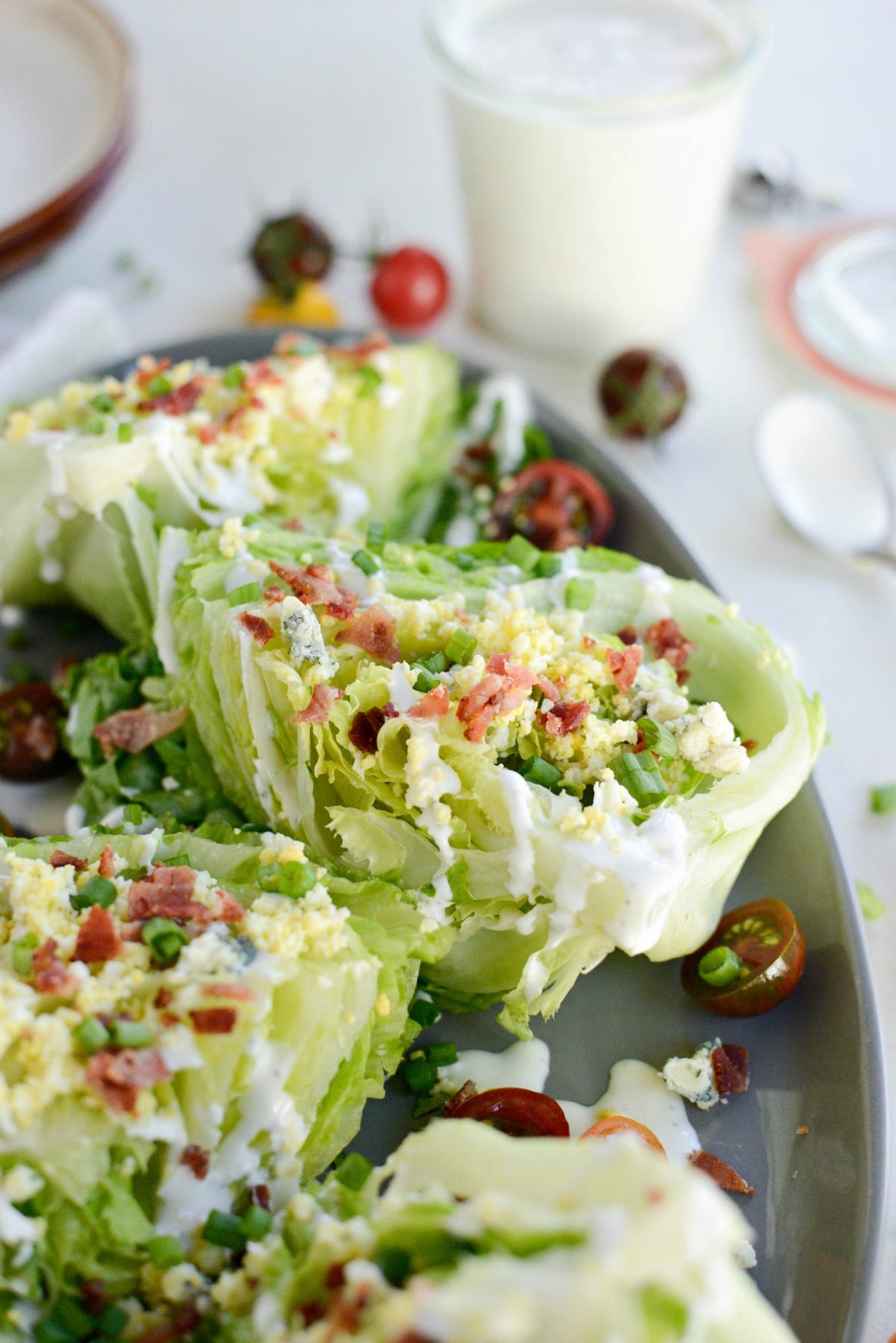 Loaded Wedge Salad with Black Pepper Buttermilk Dressing