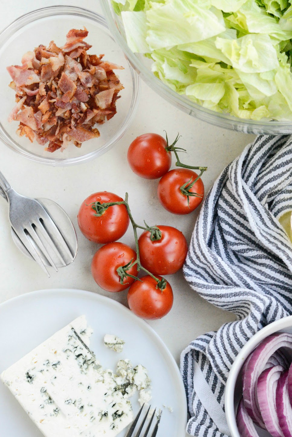 prep salad ingredients