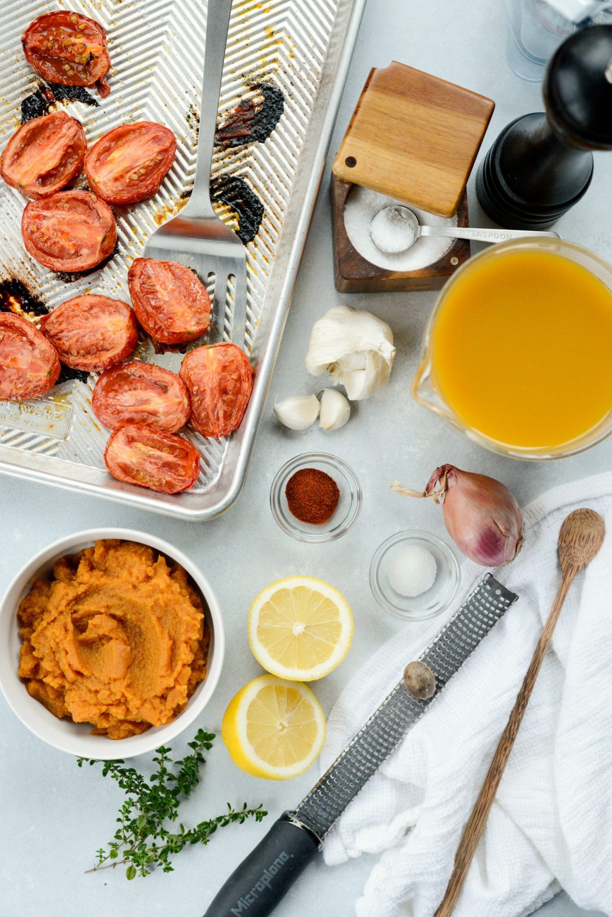 ingredients for Roasted Tomato Pumpkin Soup