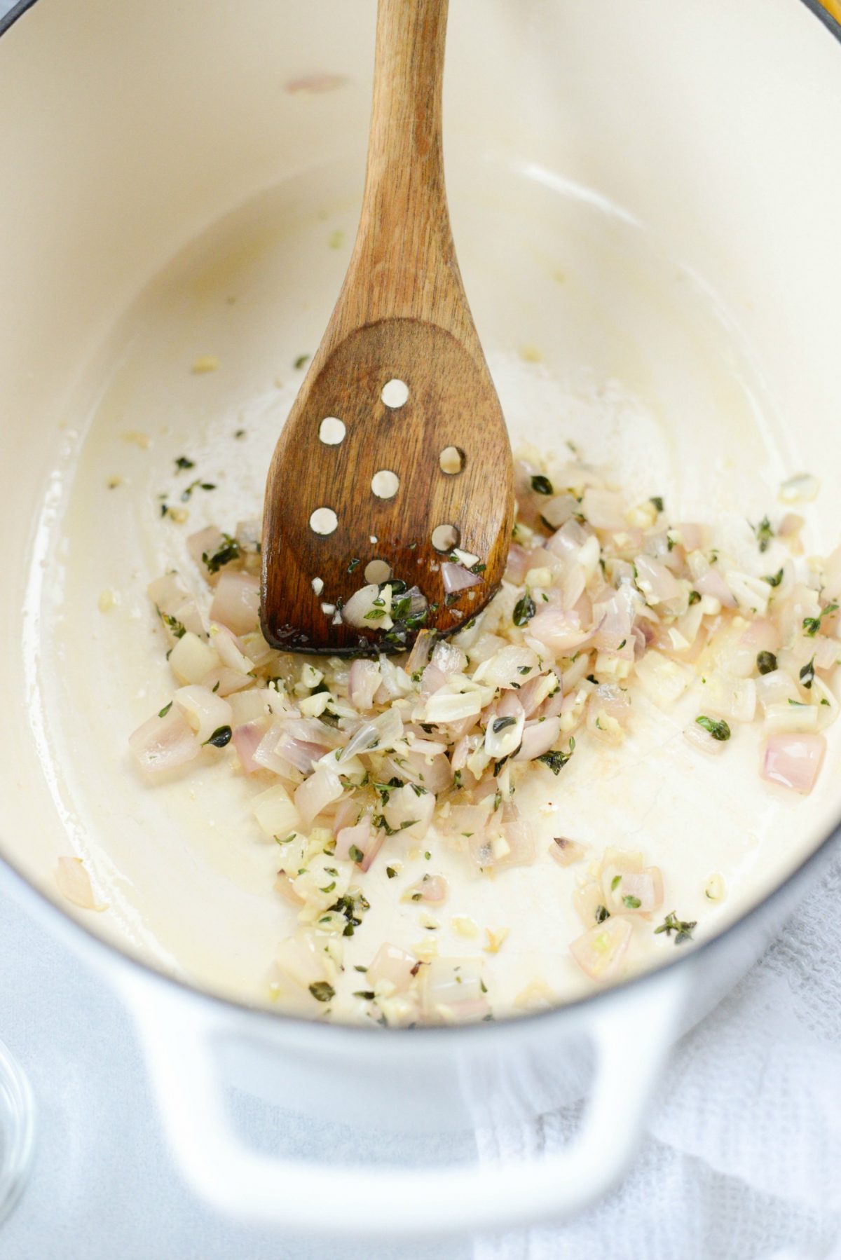 sautéed onions and garlic with thyme