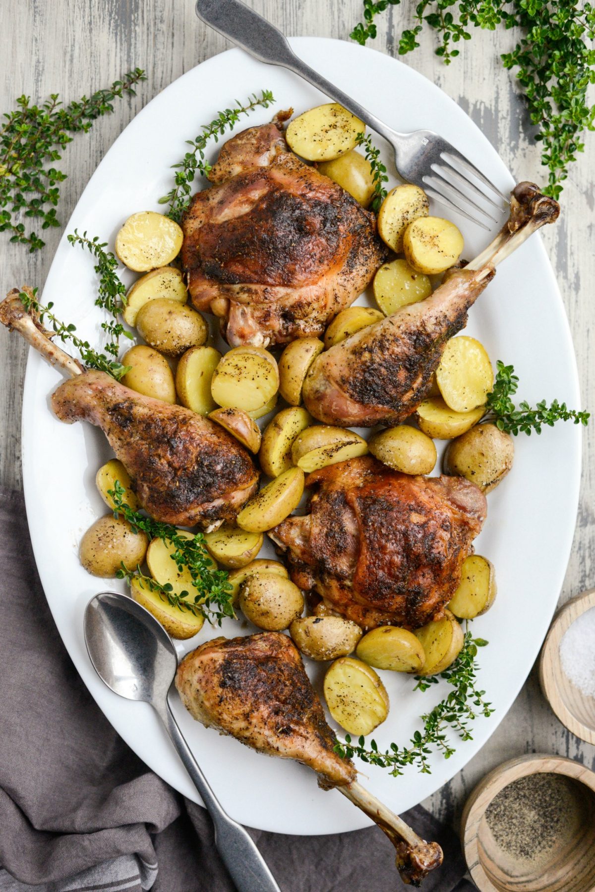 Sheet Pan Roasted Turkey Thighs and Drumsticks with Potatoes - Simply ...