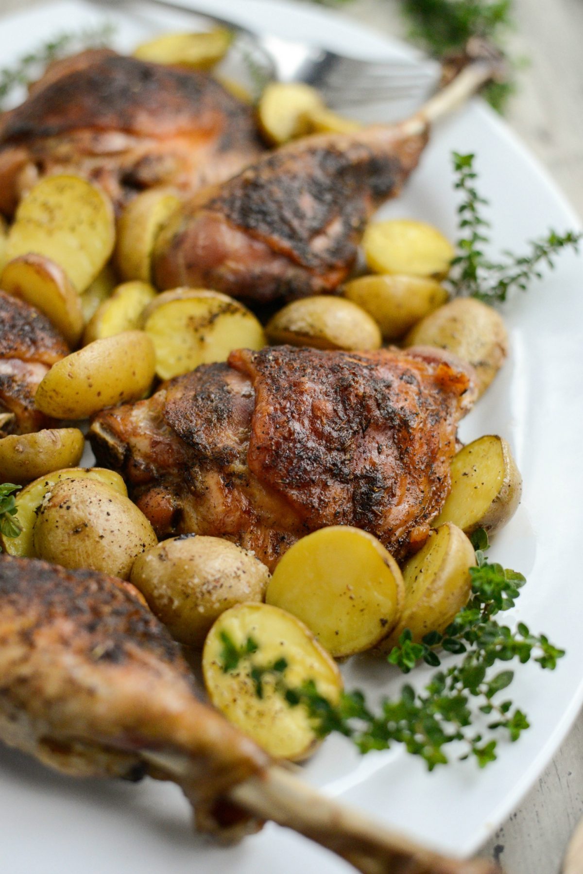 Close up of Roasted Turkey Thigh.