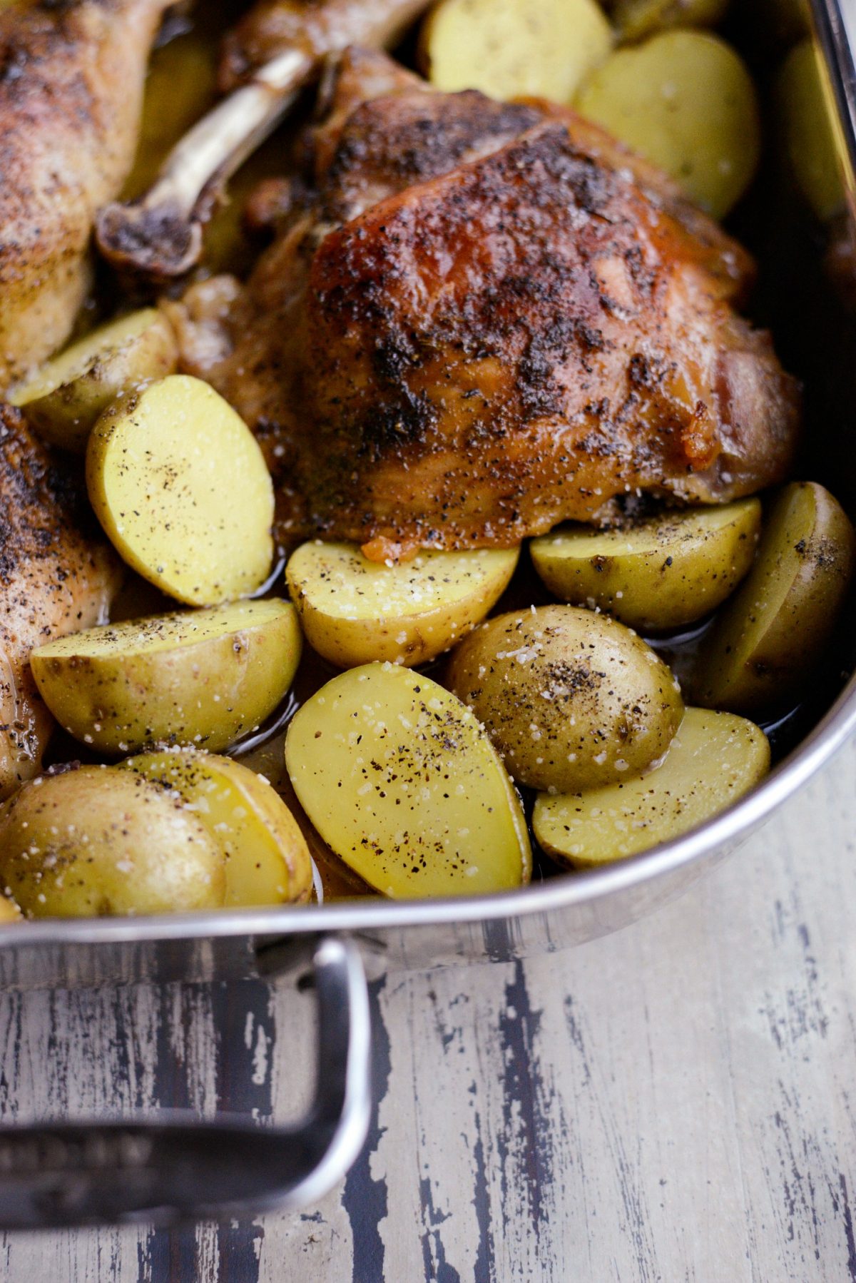 first season potatoes with salt and pepper.