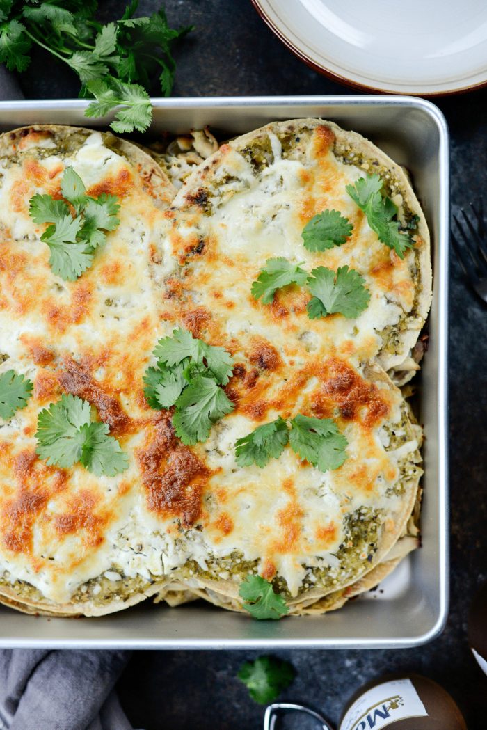 Salsa Verde Chicken Tortilla Casserole