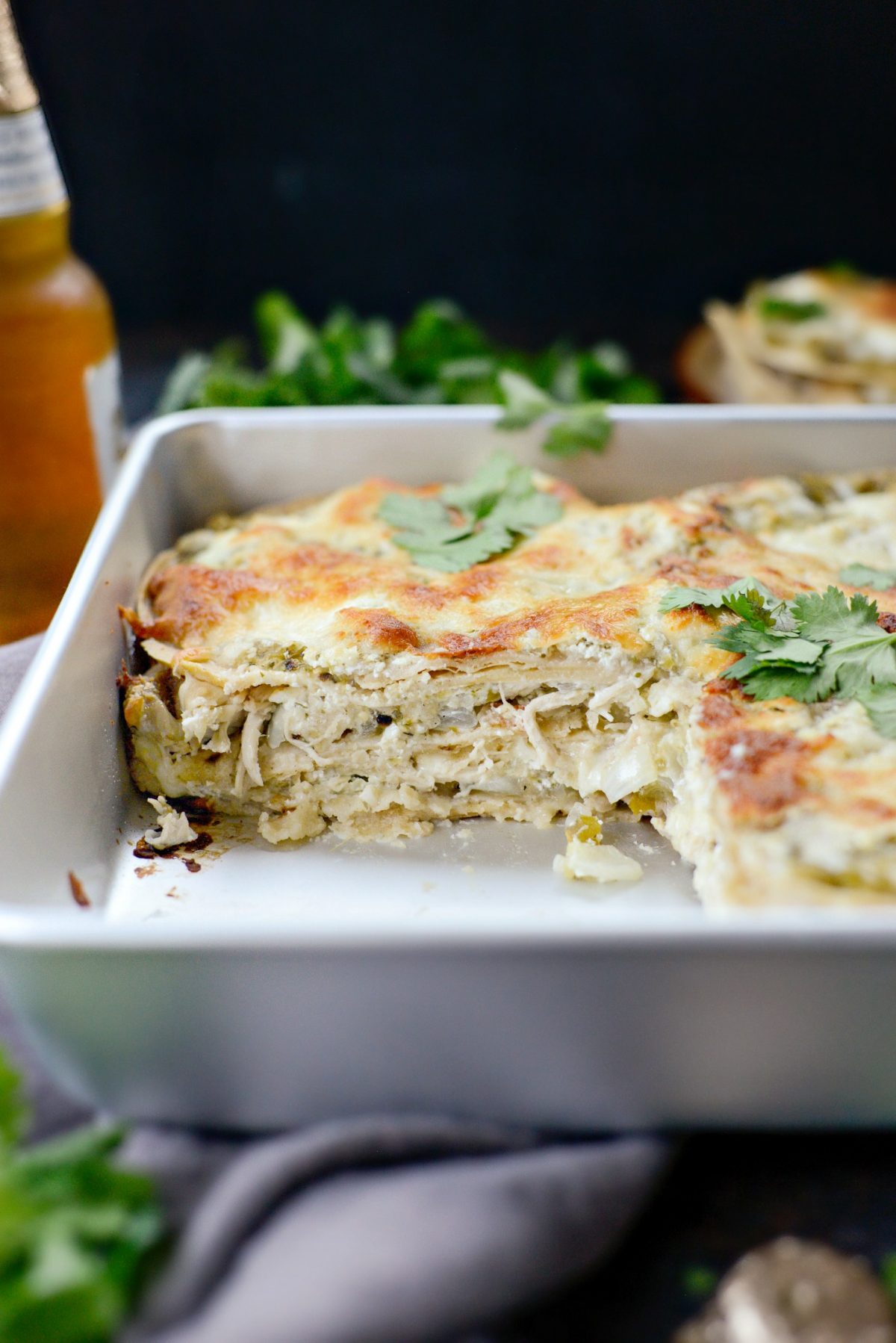 Salsa Verde Chicken Tortilla Casserole 