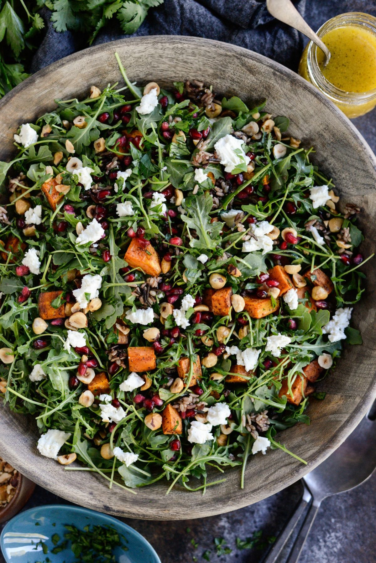 Sweet Potato Wild Rice Arugula Salad l SimplyScratch.com