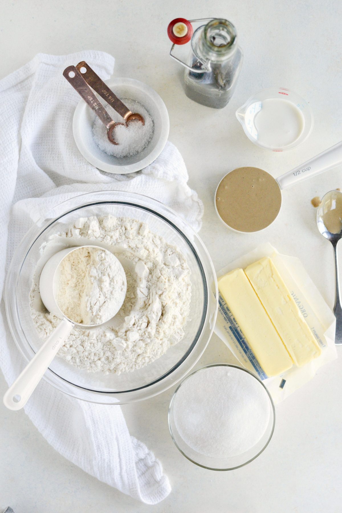 ingredients for Tahini Shortbread Cookies