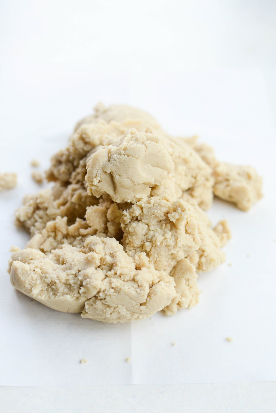 dump out cookie dough onto parchment