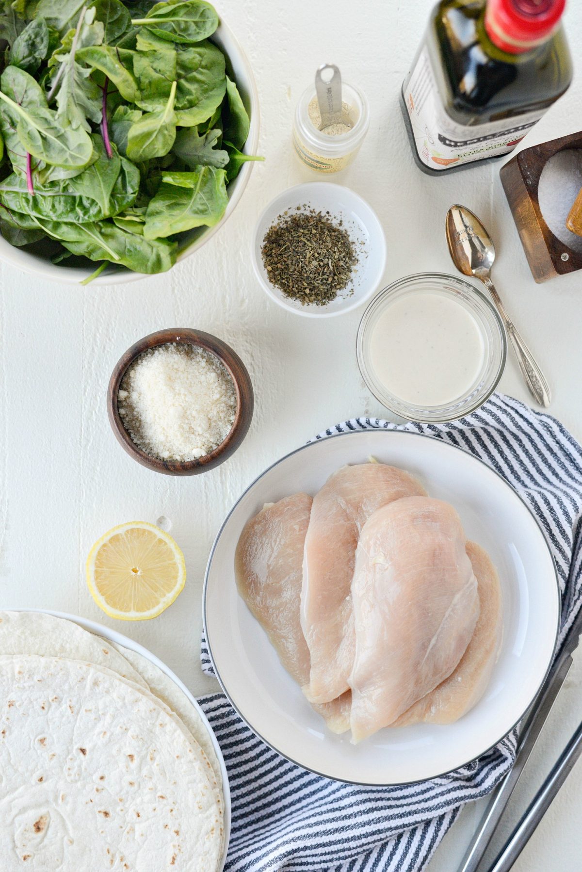 ingredients for the Best Chicken Caesar Wrap