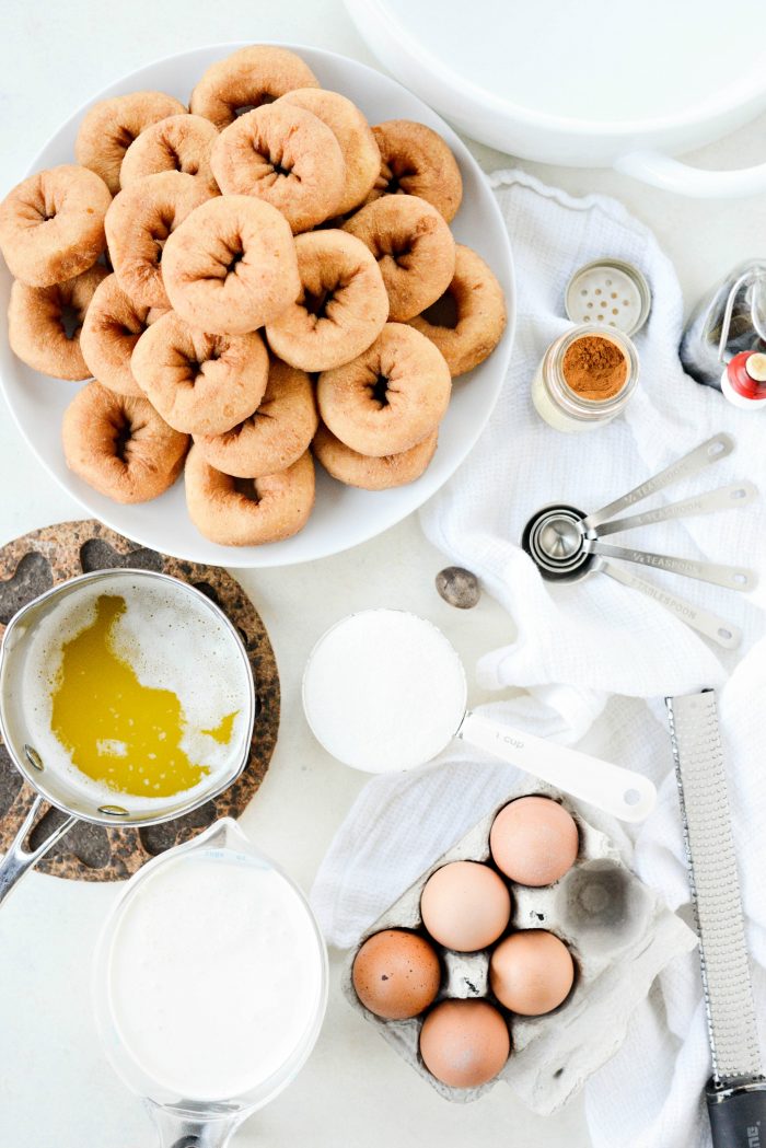 ingredients for Cider Mill Doughnut Bread Pudding 