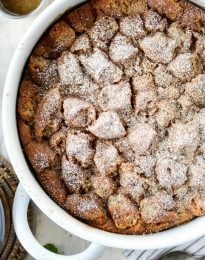 dust the Cider Mill Doughnut Bread Pudding with powdered sugar