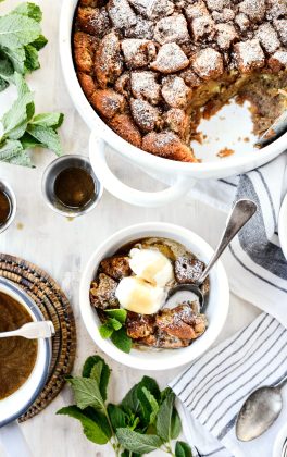 Cider Mill Doughnut Bread Pudding with Butter Rum Sauce