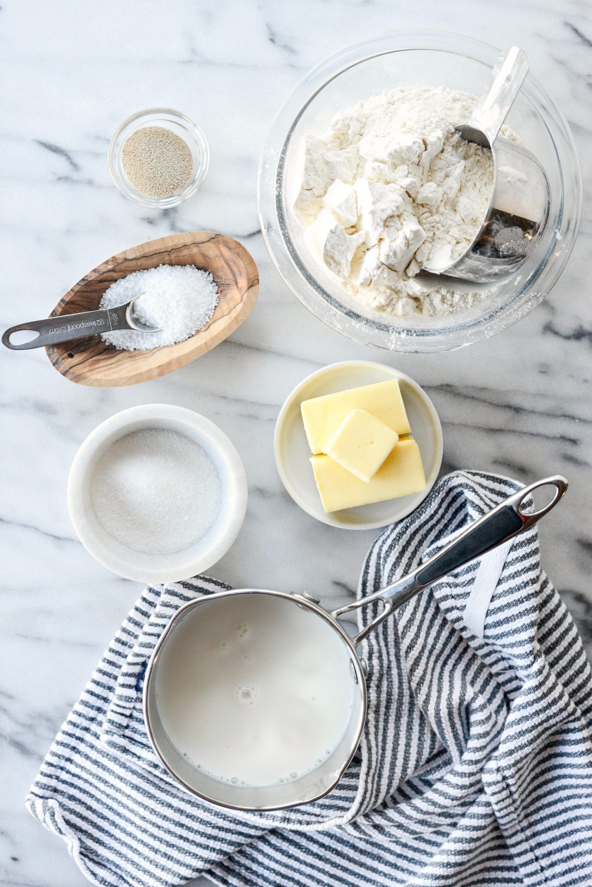 ingredients for Easy Homemade Croissants
