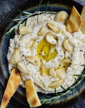 Roasted Garlic and Rosemary White Bean Dip