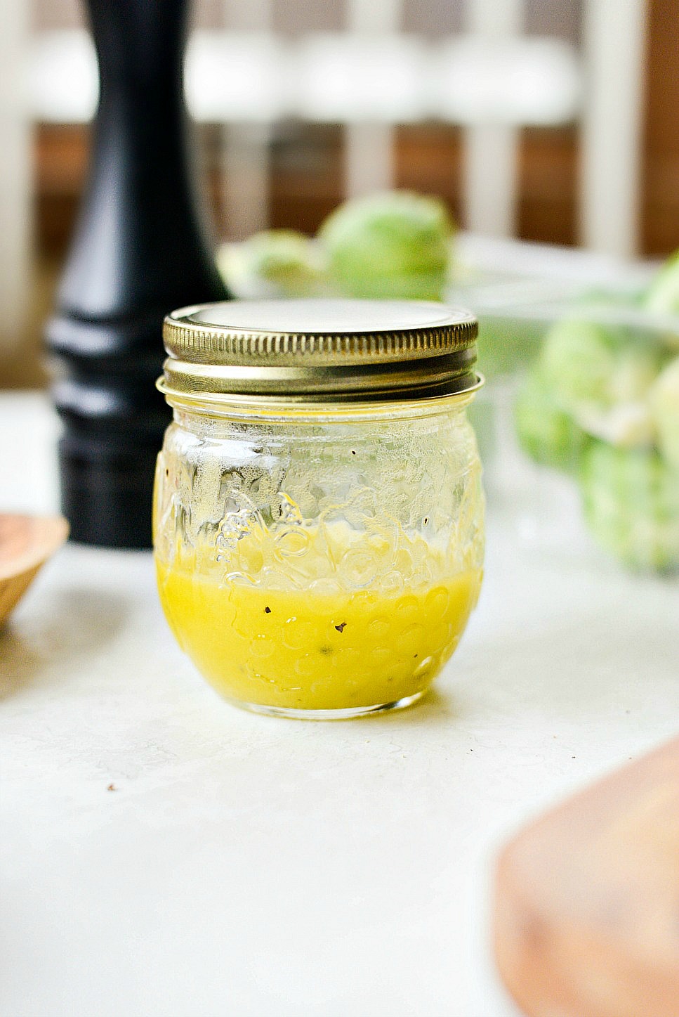 combined salad dressing ingredients.