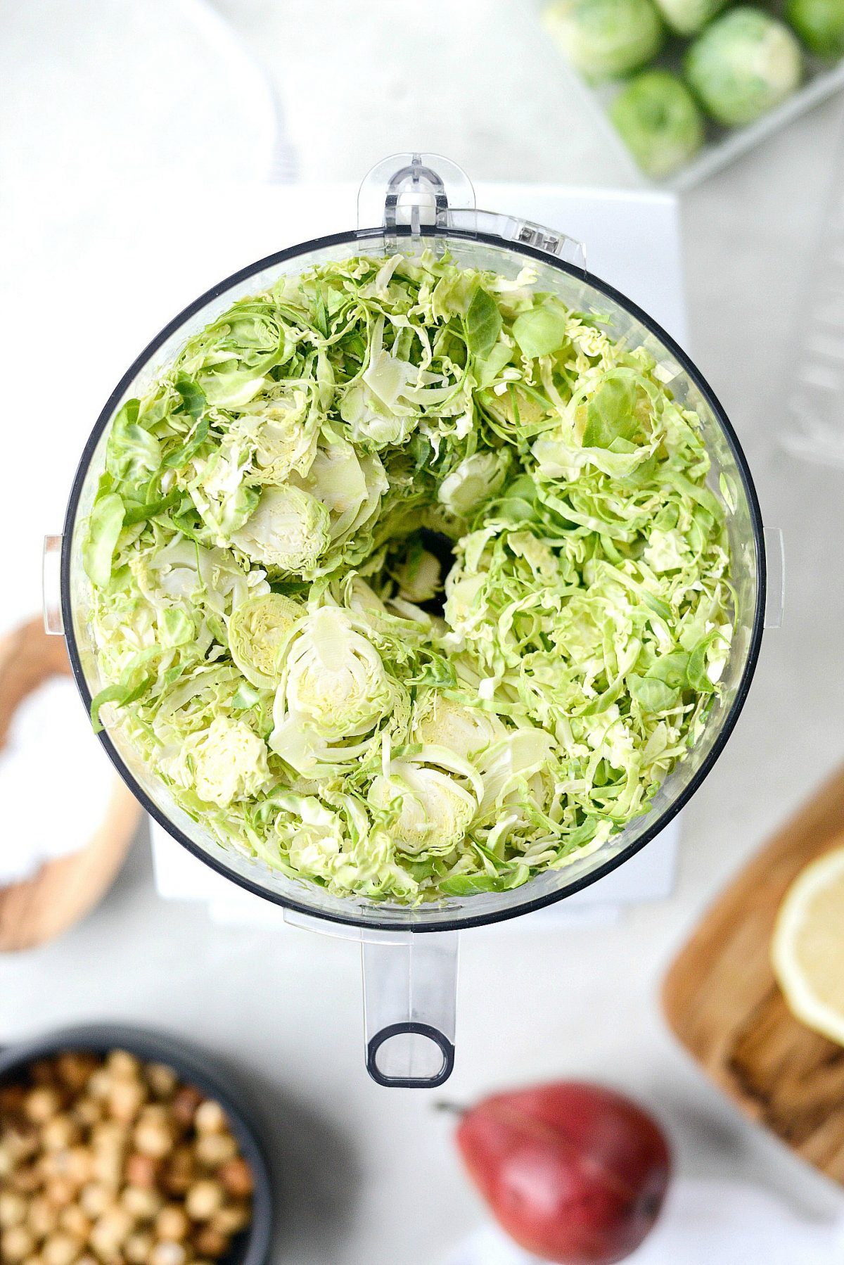 use food processor to shred Brussels sprouts