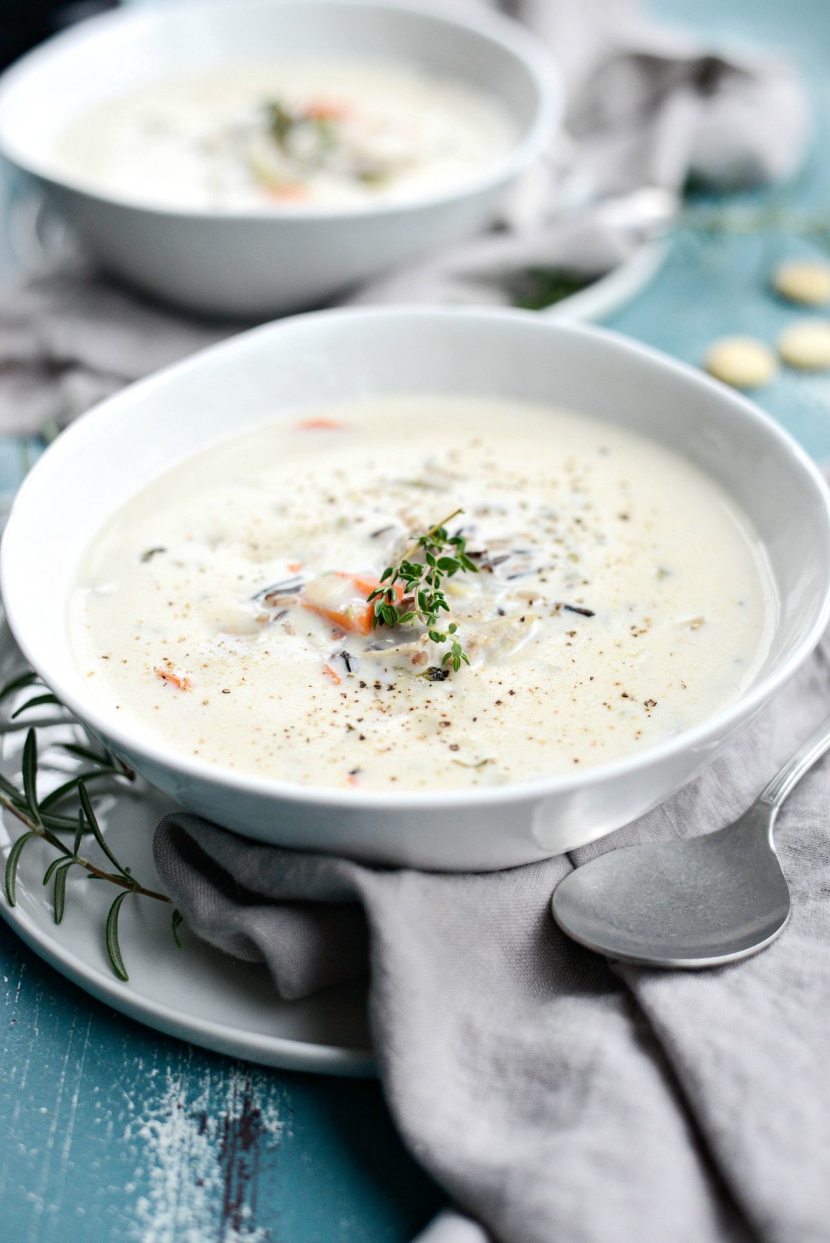 close up of Turkey Wild Rice Soup