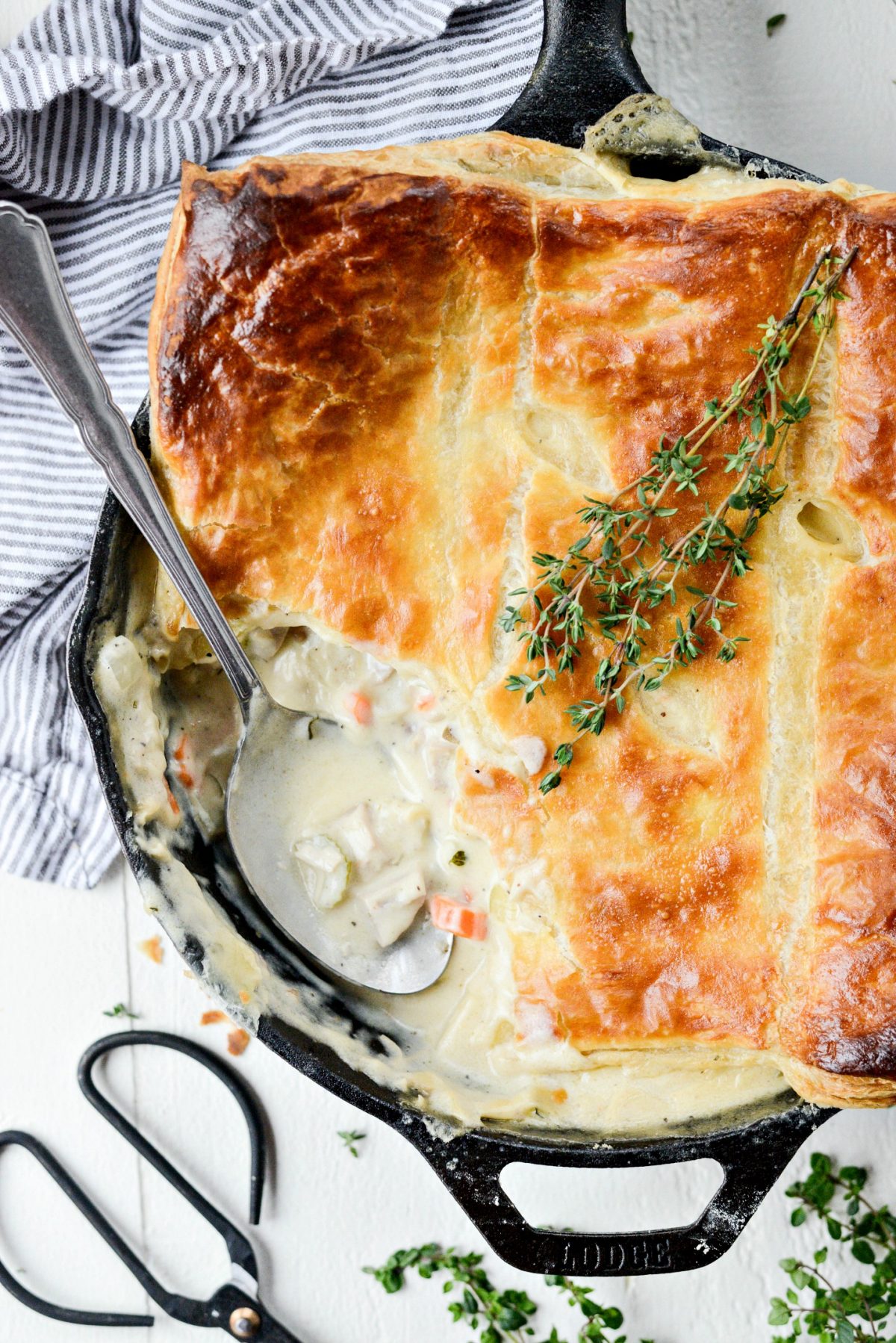 Skillet Turkey Pot Pie in Thanksgiving Leftover Recipes