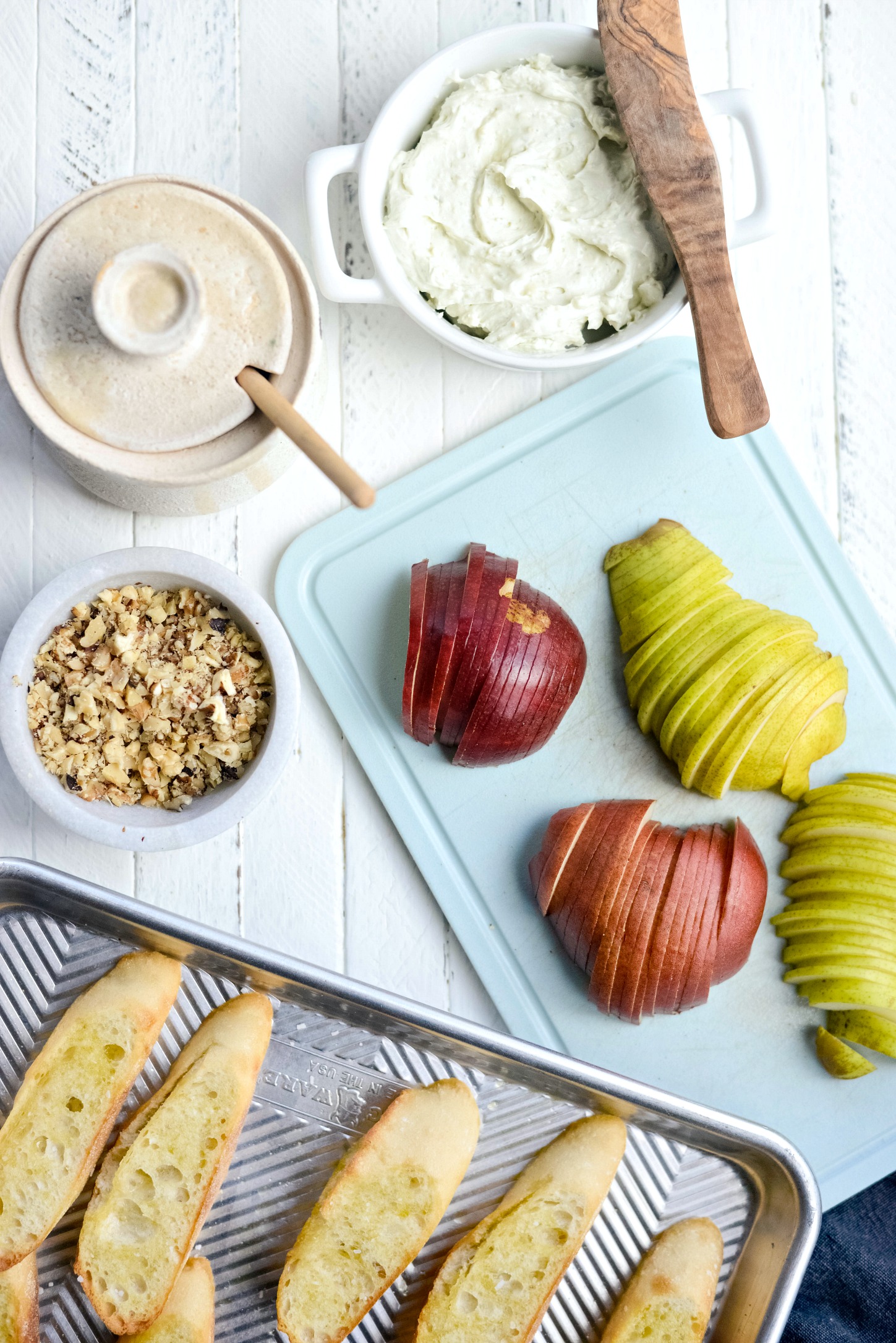 Whipped Blue Cheese Crostini with Pears and Honey Simply Scratch