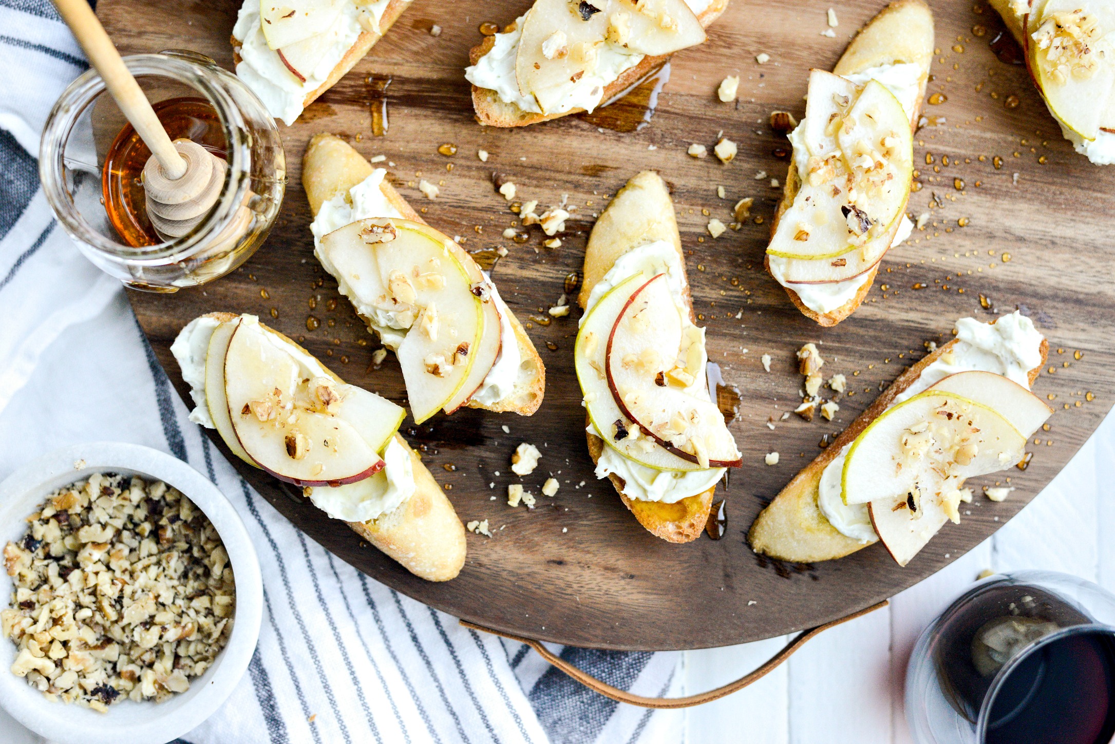 Whipped Blue Cheese Crostini with Pears and Honey Simply Scratch