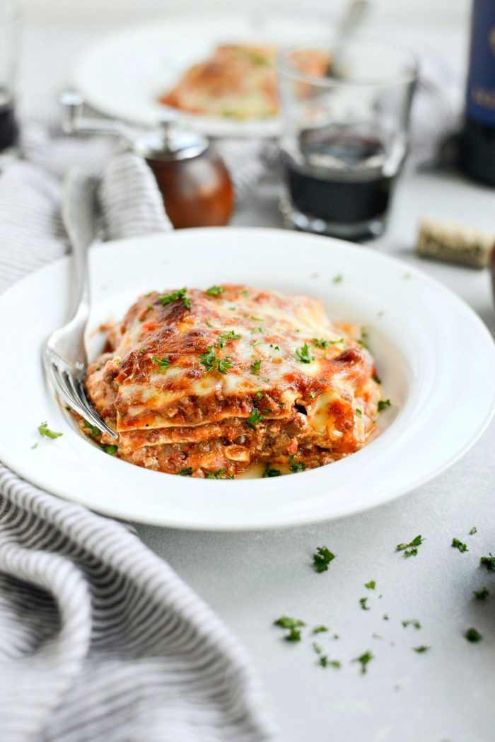 Homemade Three Meat Bolognese Lasagna
