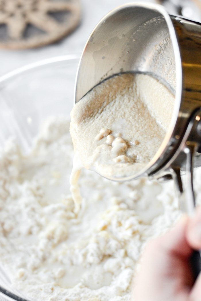 pour in yeast mixture