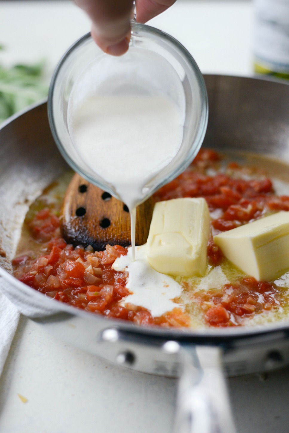 pour in heavy cream