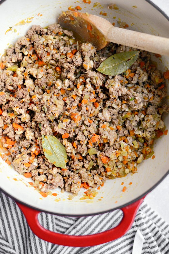 break up with a wooden spoon and cook until no longer pink