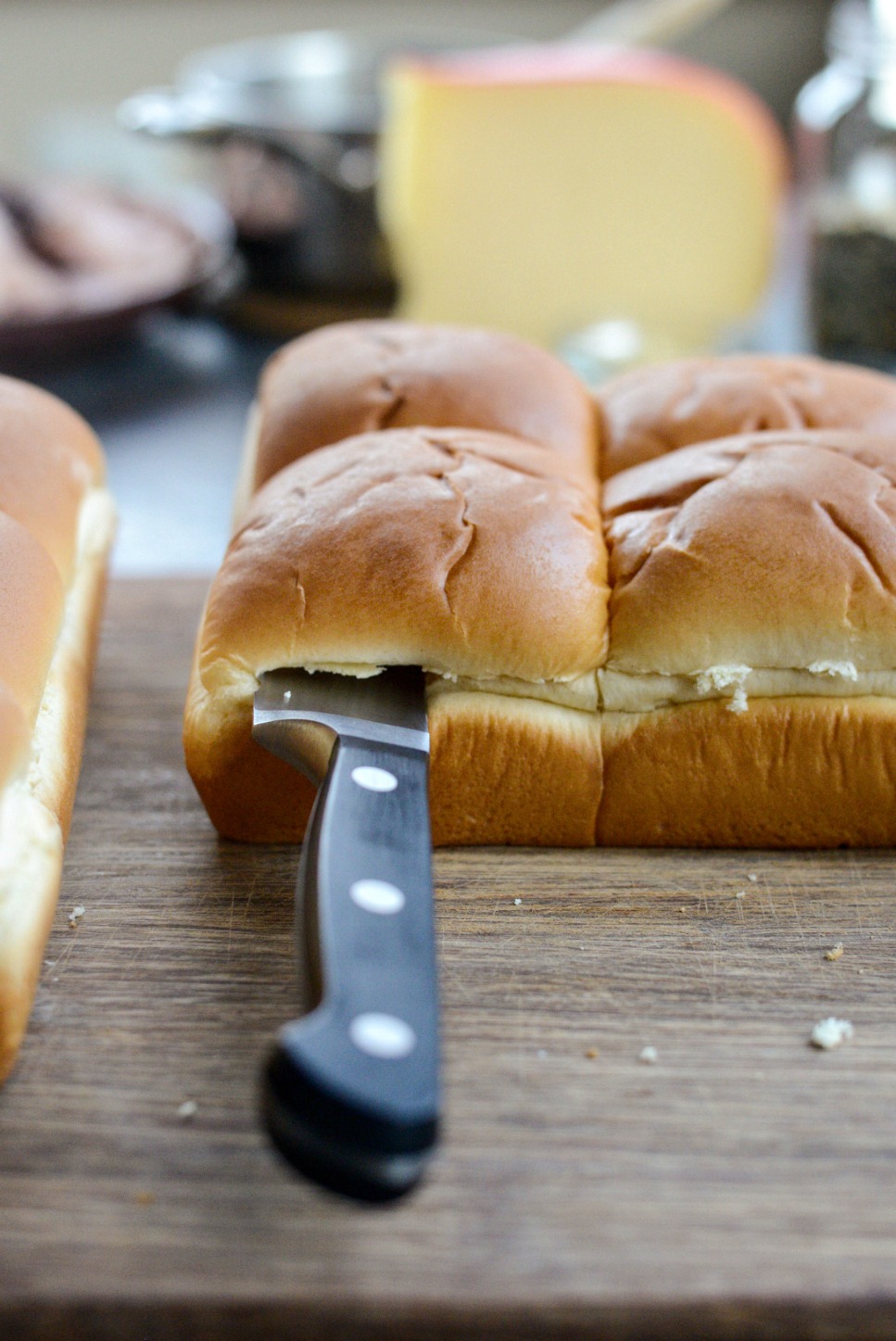 cut rolls in half horizontally