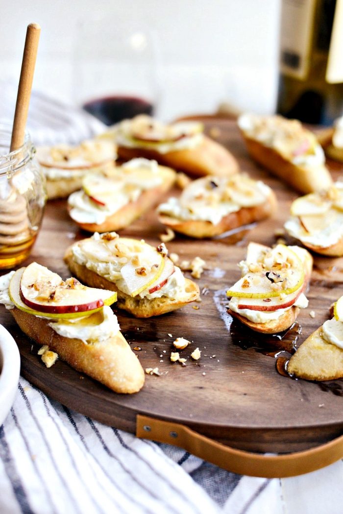 Whipped Blue Cheese Crostini with Pears and Honey