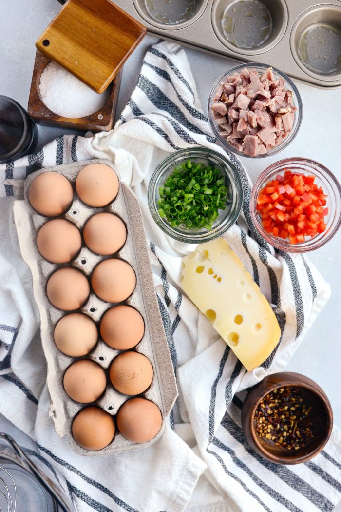  ingredients for Mini Western Omelet Frittatas