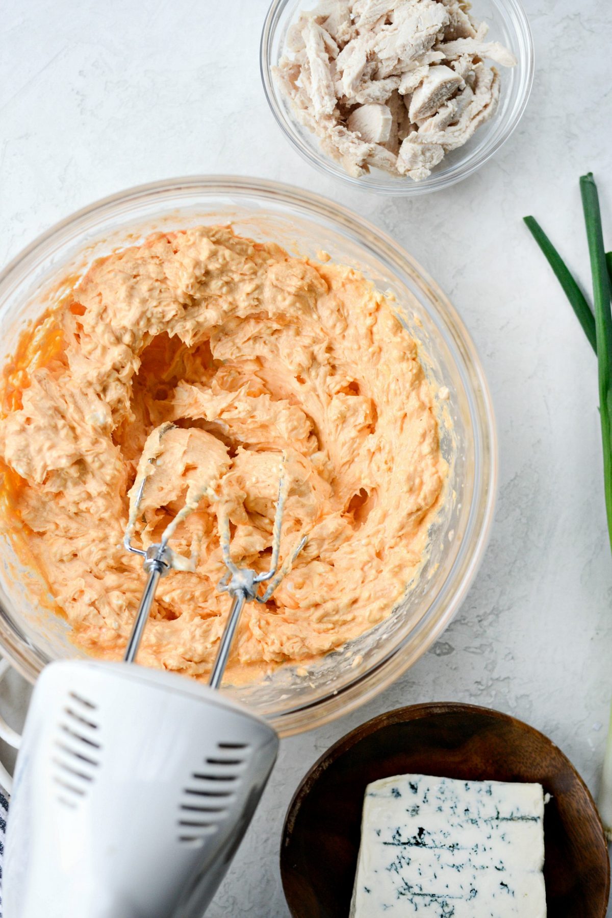 Use an electric hand mixer to combine.