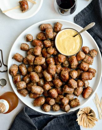 platter of Chardonnay Italian Sausage Bites