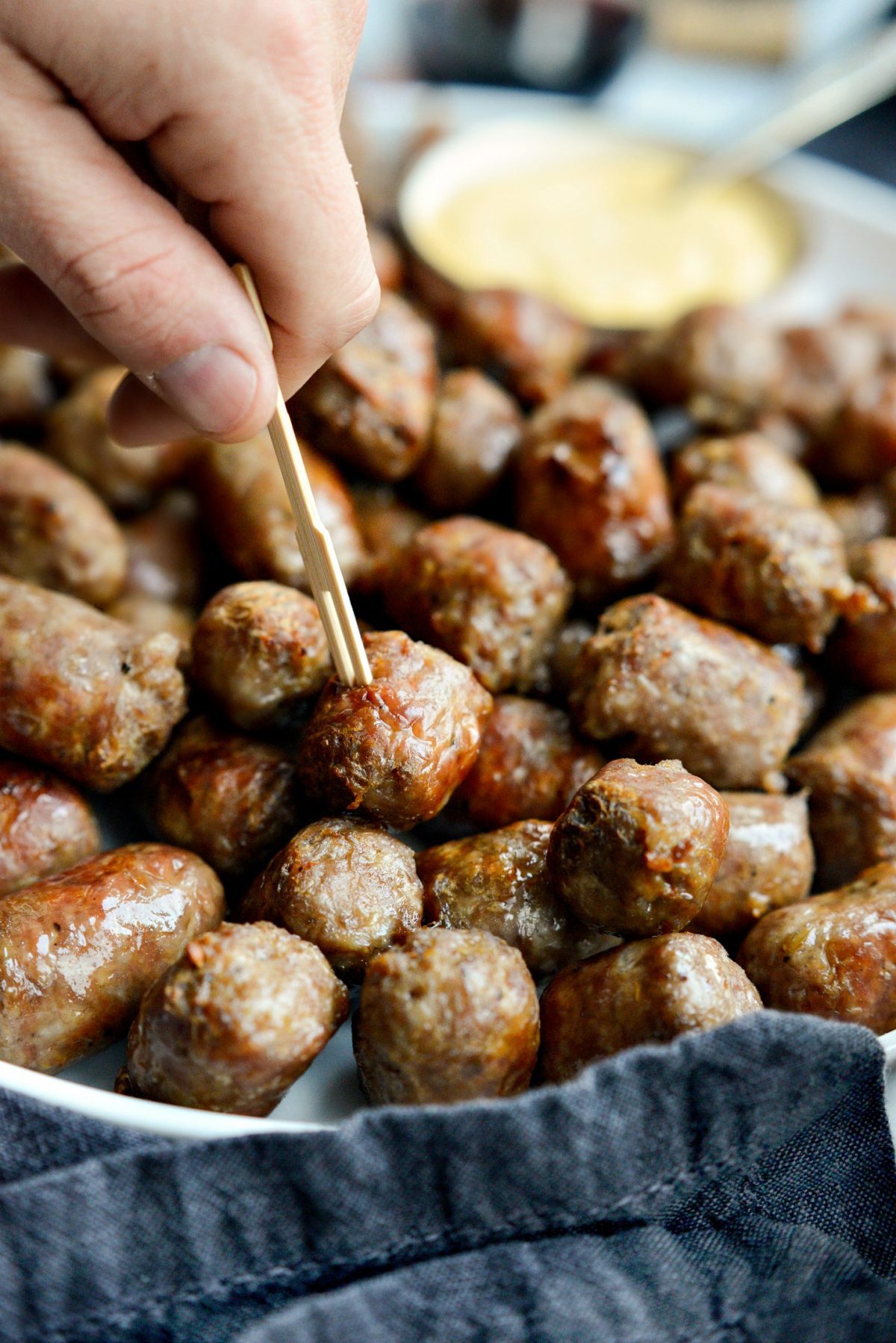 use toothpicks for these Chardonnay Italian Sausage Bites