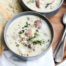 Creamy Potato, Sausage and Kale Soup