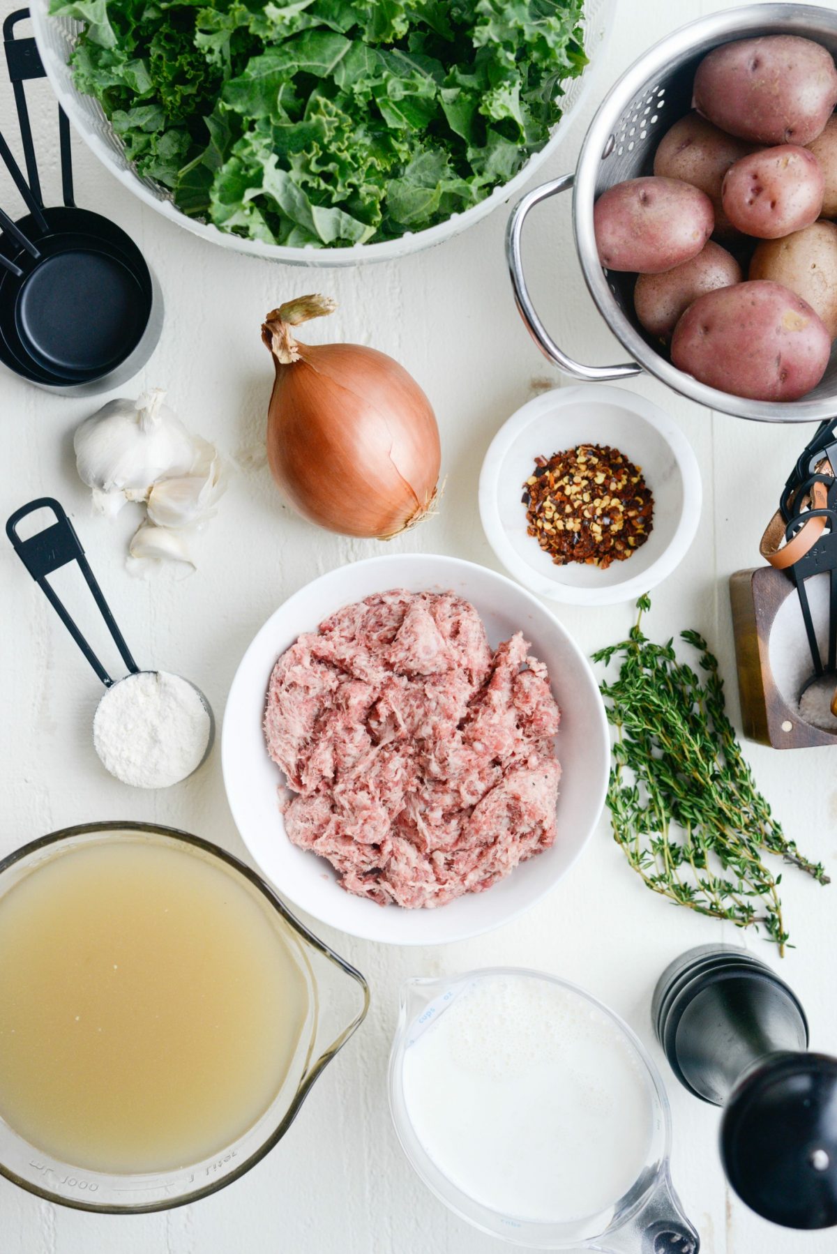 Creamy Potato, Sausage and Kale Soup