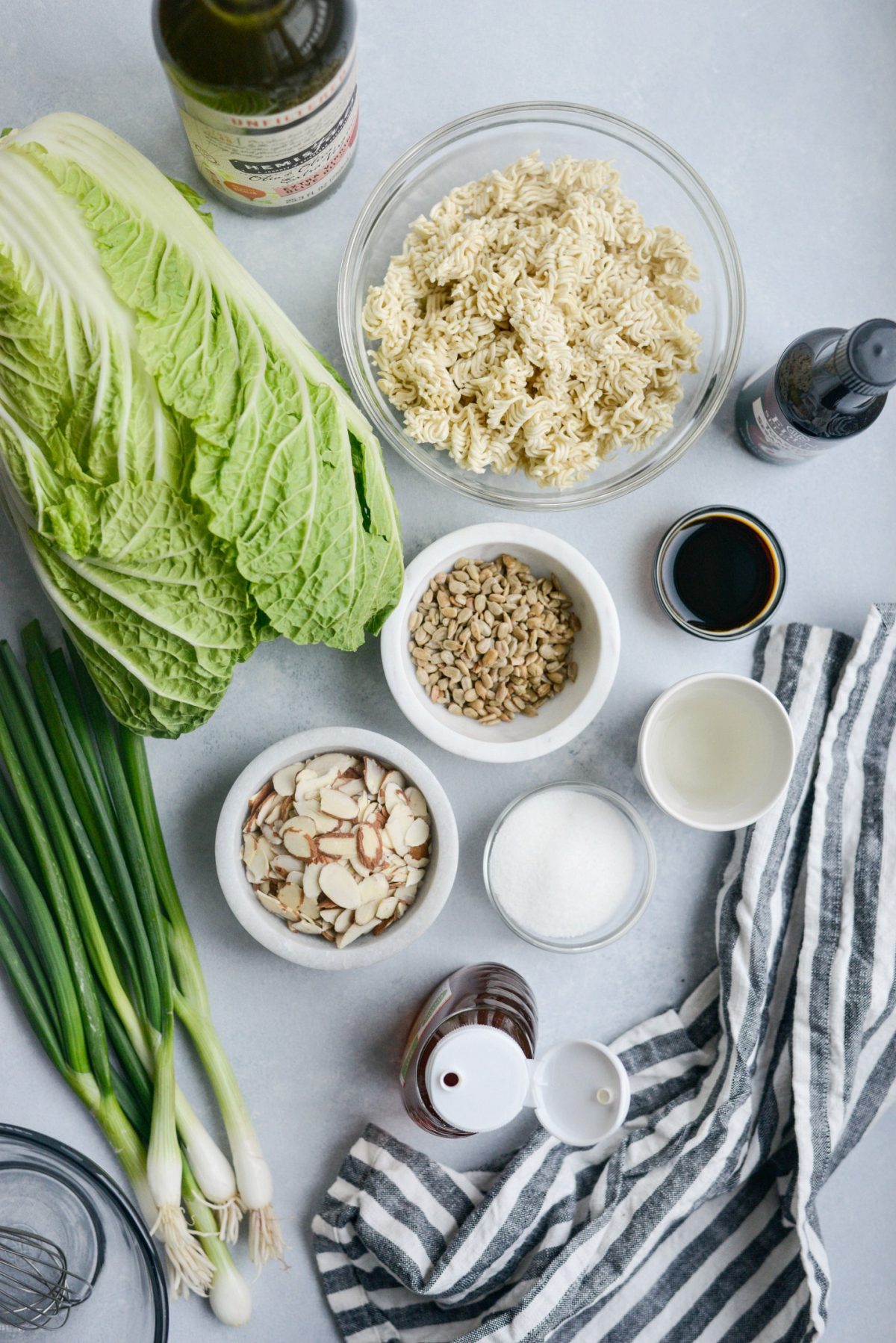 ingredients for Crunchy Asian Ramen Salad