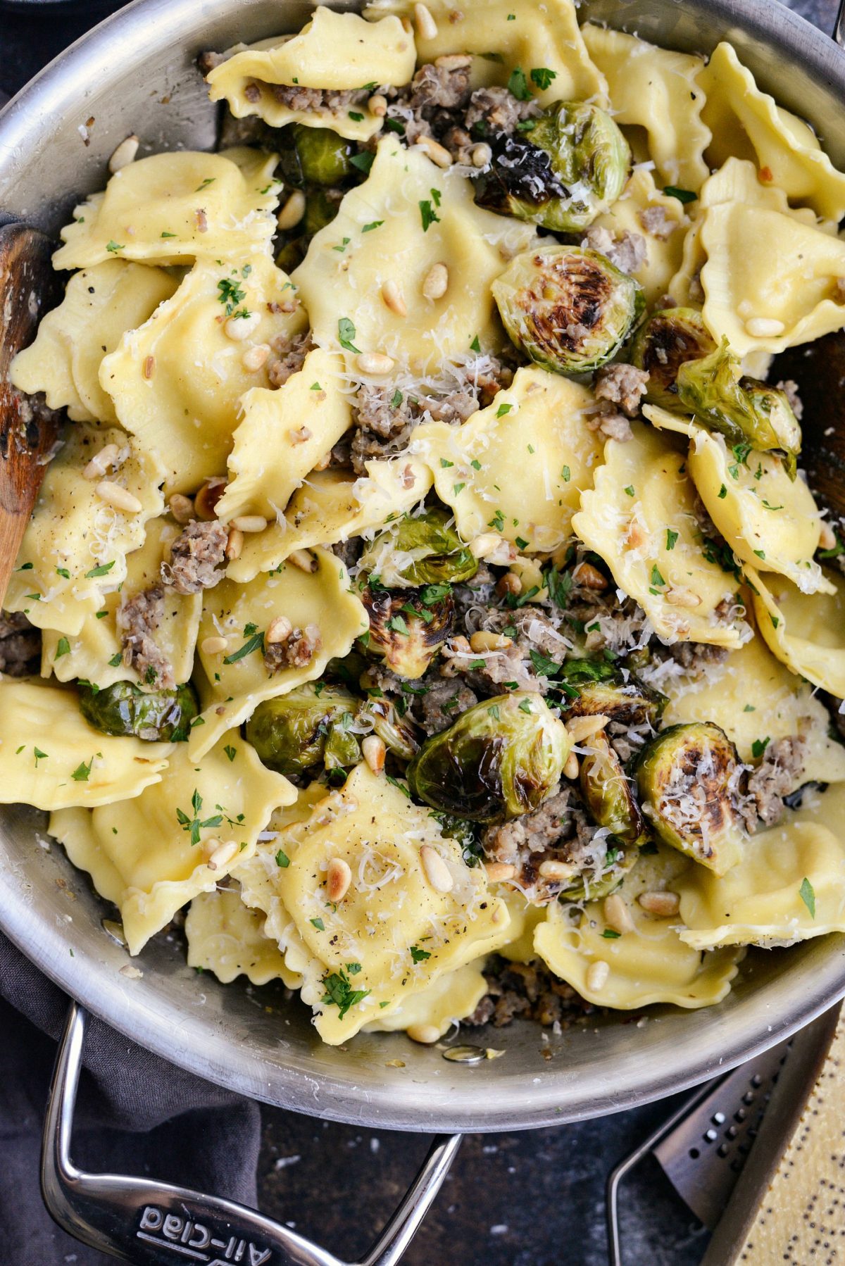 Italian Sausage Brussels Sprout Ravioli