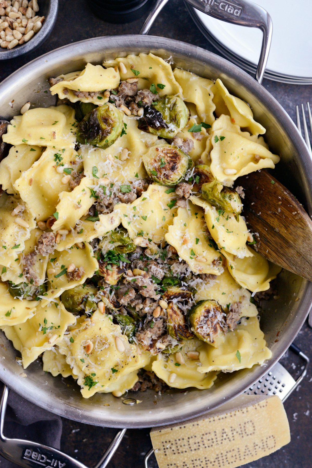 Italian Sausage Brussels Sprout Ravioli 