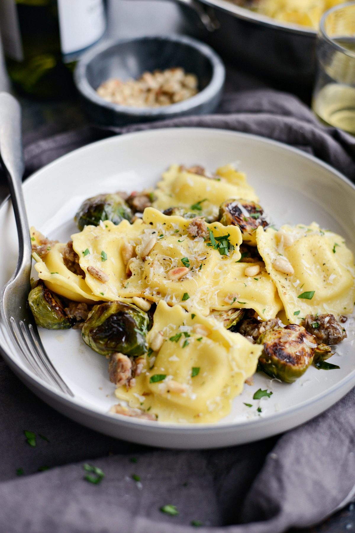 Italian Sausage Brussels Sprout Ravioli 