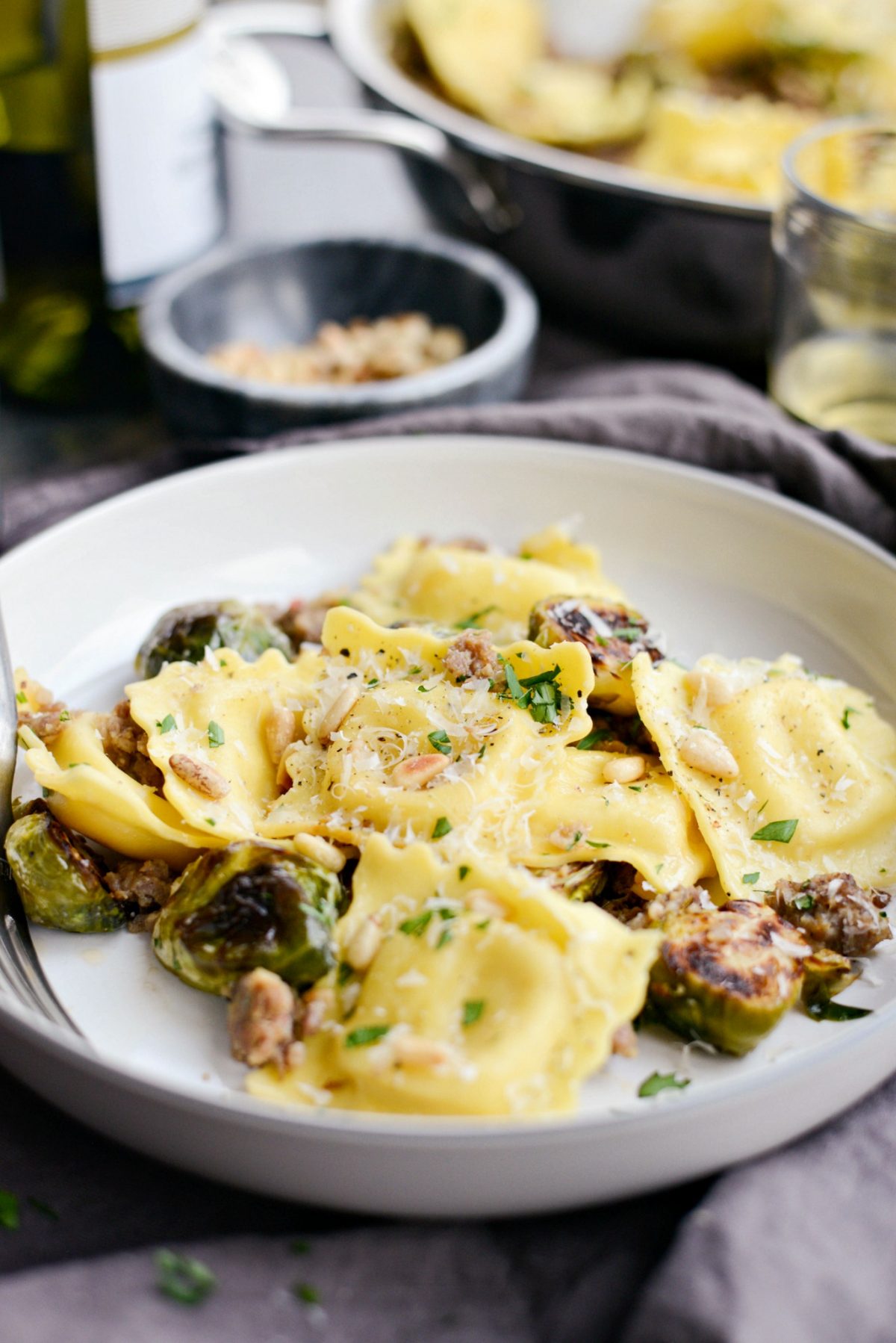 Italian Sausage Brussels Sprout Ravioli