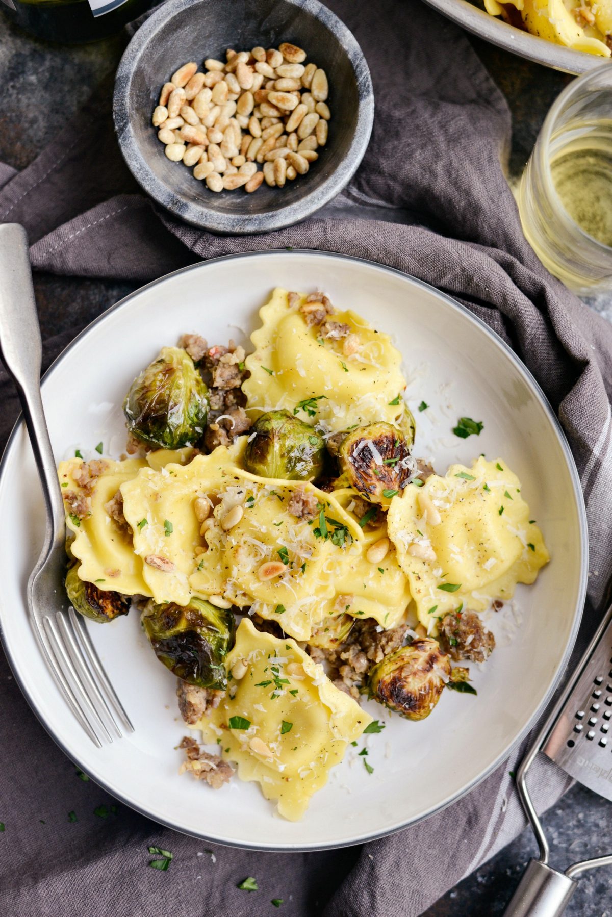 Italian Sausage Brussels Sprout Ravioli 