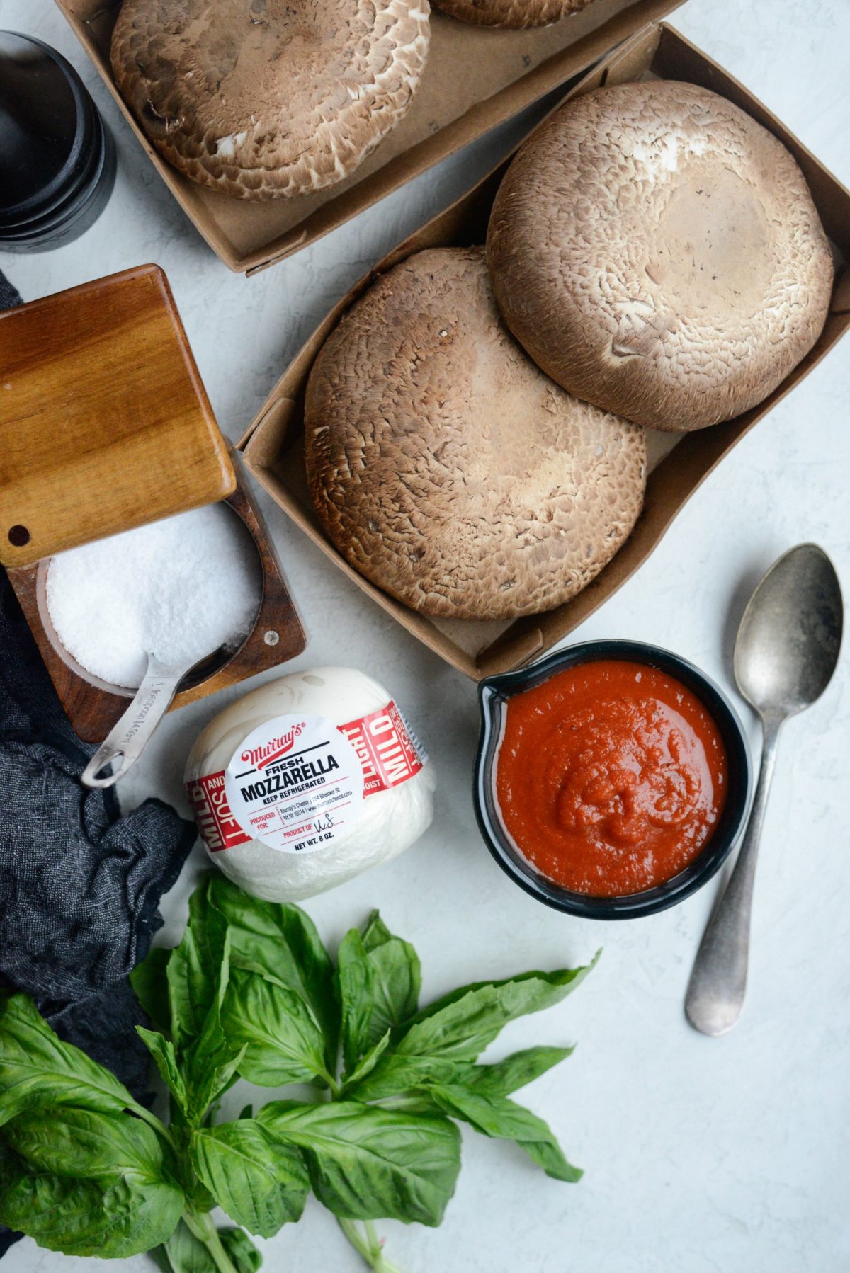 ingredients for Roasted Caprese Portobello Mushrooms 