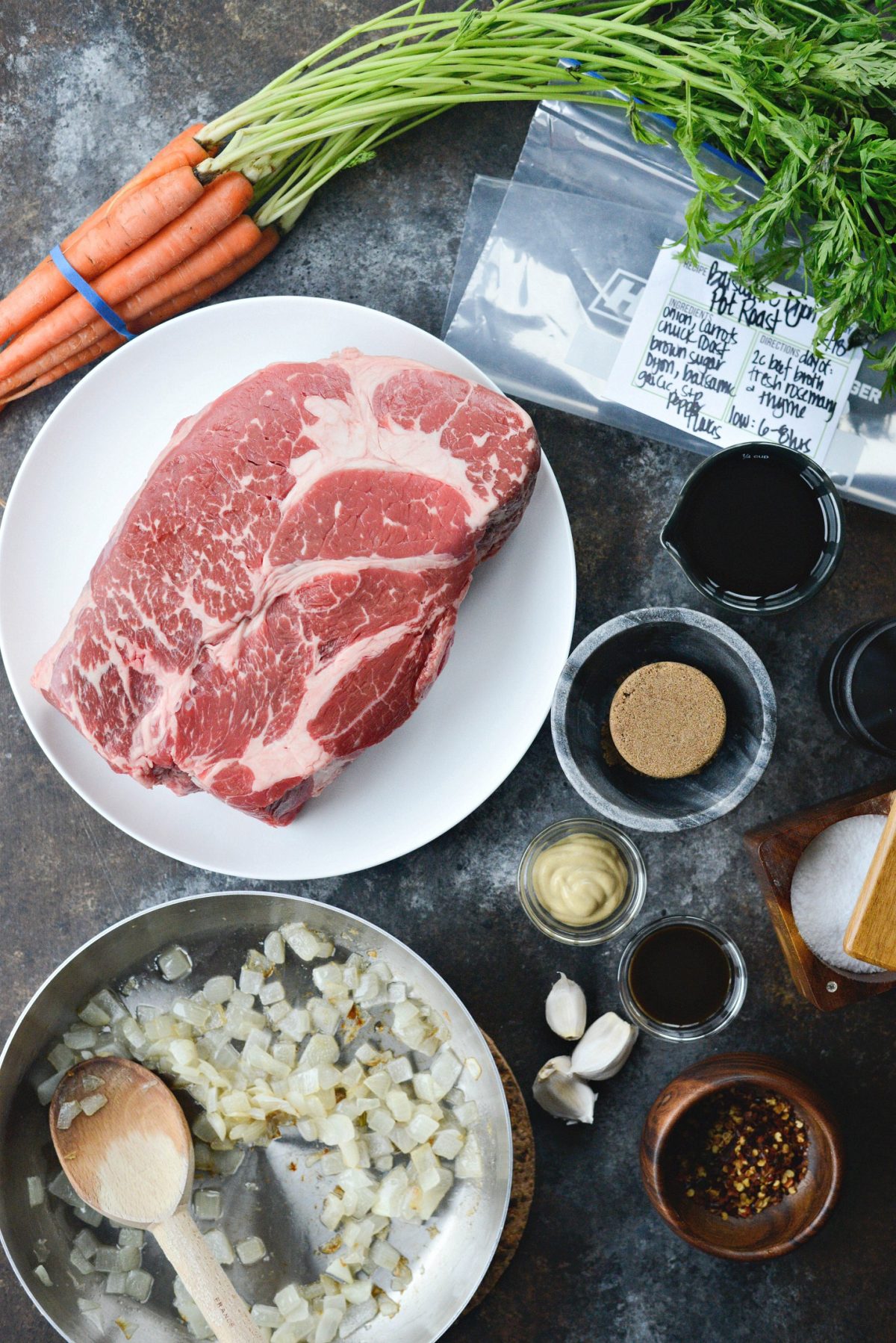 ingredients for Slow Cooker Balsamic Dijon Pot Roast