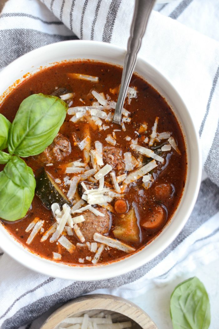 Slow Cooker Italian Meatball Vegetable Soup