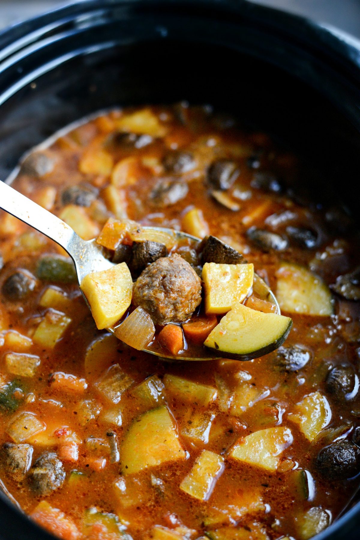 Slow Cooker Meatball Vegetable Soup