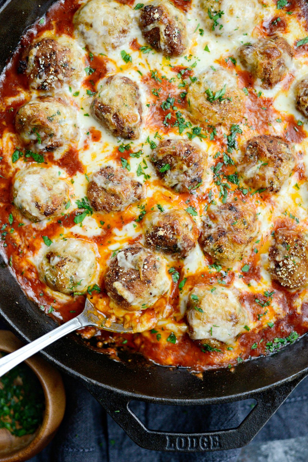 Skillet Chicken Parmesan Meatballs - Simply Scratch