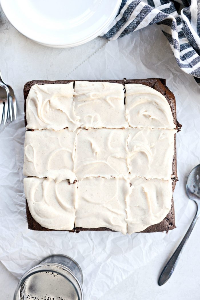 Chocolate Guinness Brownies with Brown Butter Stout Frosting